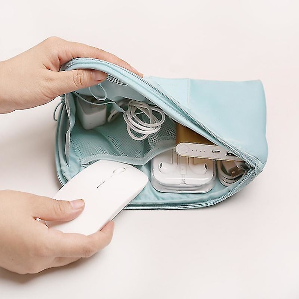 Reise Business Digital Oppbevaringspose Multifunksjonell Strømkabel Lader Kosmetikkpose Bærbar Helt Veske, Grå, 23*15*3cm