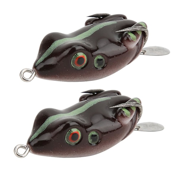 2 stk. 5,5 cm/11 g farverige sequin kunstige frø fiske lokkemad hårde agn med kroge fiskegrej tilbehør4#