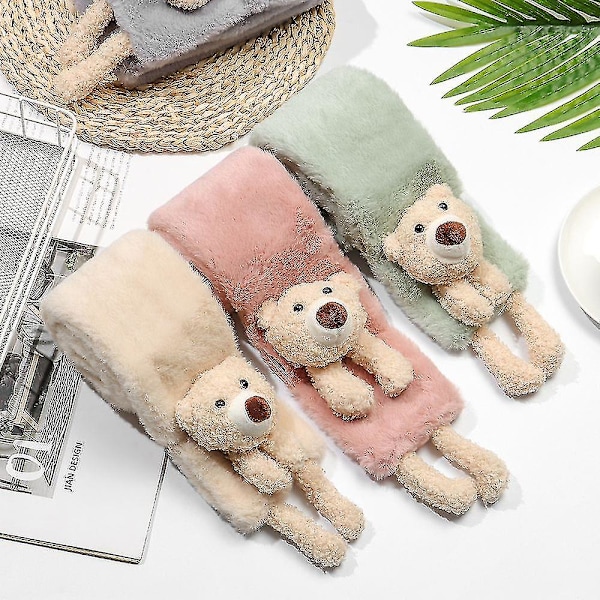 Muodi Plush Huivit Tekoturkis Plush Lämmin Rintapehmuste Karhu Ristihuivi Tuulenpitävä Huivi,wuzhou