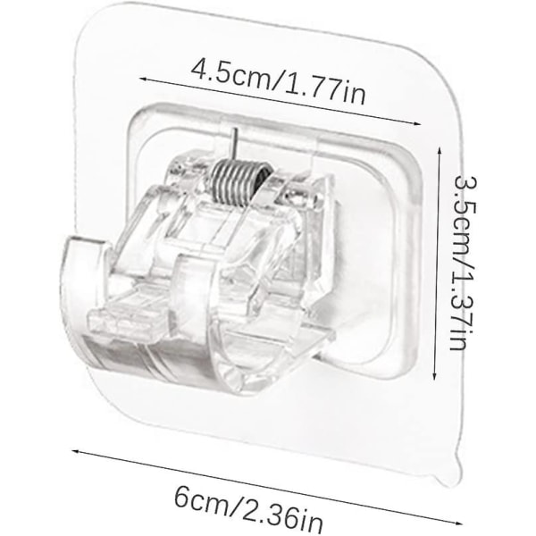 Gardinstangbeslag, selvklæbende gardinstangskroge, 4 stk. gennemsigtige gardinstangbeslag gardinkrogbeslag til køkken badeværelse