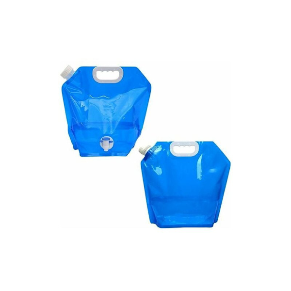LMLY Hopvikbar Vattenpåse 10L Camping Vattenbärväska BPA-fri Utomhus Dricksvattenpåse med Kran för Vandring Picknick 2-pack