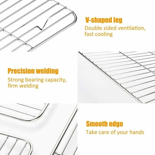 Rostfritt stål bakställ, kylställ, tårtställ, grillkylställ, kan användas i ugn, diskmaskin, bakning och kylning