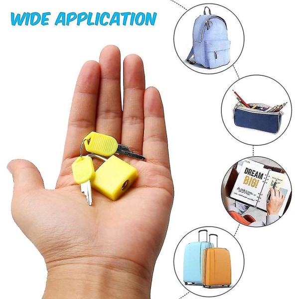 Minikofferthengelåser med 2 nøkler, bagasjelåser små hengelåser, bagasjelåser for ryggsekker, reisekofferter, skap
