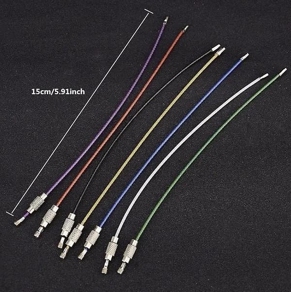 20 stk./sæt Rustfrit stål nøglering kabel reb nøgleholder - Perfekt til udendørs vandreture
