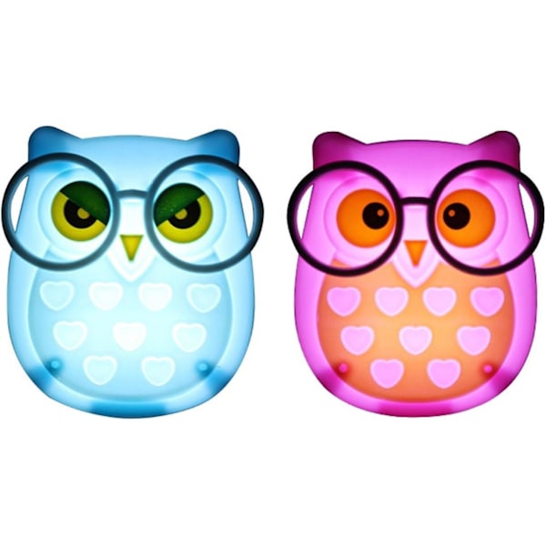 2 PCS Owl LED Plug in Night Light for Kids- Wall Lamp Take Good Care Children Sleep Light Sensor Auto Controlled Nightlights for Baby Nursing