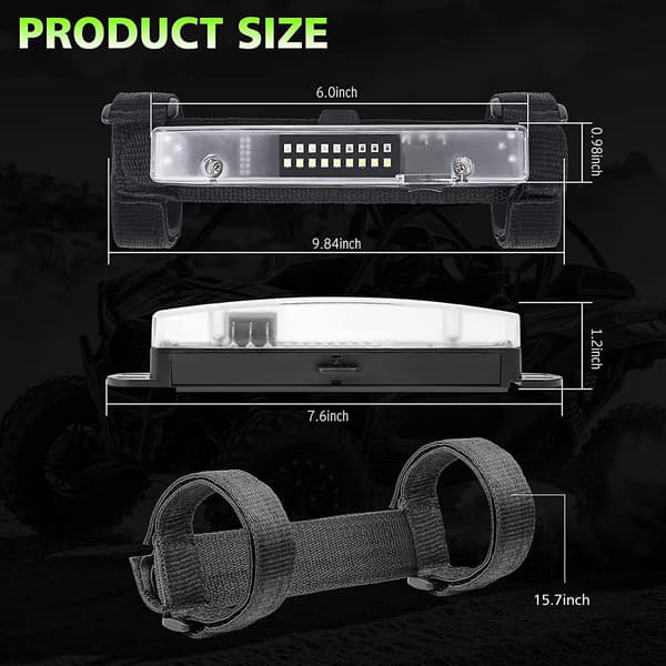 LED Dome Light UTV indvendig kuppellys, Universal Roll Bar Mount LED Light UTV indvendig lys Roll Cage Utility Light (hvid og grøn)