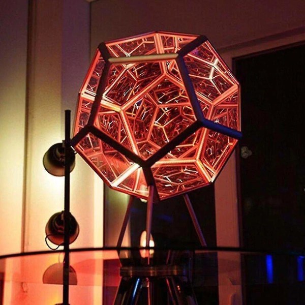 Led Art Lampe Usb Lading Justerbar Farge Dekor Nattlampe Uendelig Dodekaeder Farge Art Lampe