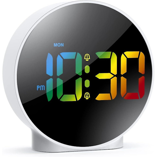 NYASTE Digital väckarklocka, LED elektronisk klocka, Liten skrivbordsklocka med 2 larm, Snooze,