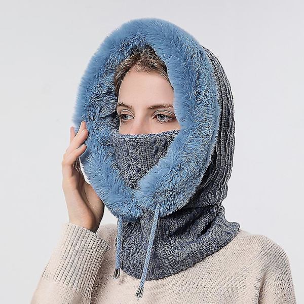 Kvinners utendørs varm lue caps damer sykling ski lue kuldesikker pullover lue skjerf maske integrert lue