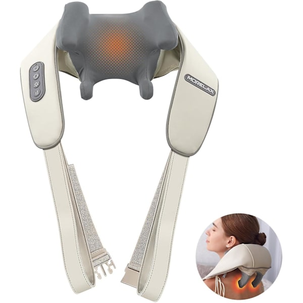 Akupressur Ryg Skulder Og Nakkemassager Med Opvarmet, Elektrisk Dybvævsmassage 6D Æltning Massage Aa