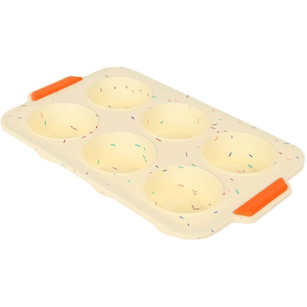 Silikon muffinsform, Non-stick muffinsform, kake, brownie, kake, puddingform, 6 rutenett