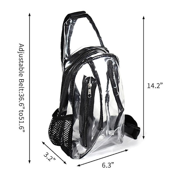 Gjennomsiktig Sling Bag, Stadion Godkjent Liten Pvc Crossbody Ryggsekk, Transparent Uformell Bryst Dagstursekk For Fotturer, Stadion Eller Konserter