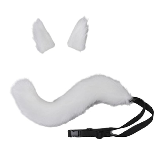 Fox Wolf Cosplay Djuröron Svans Set Wolf Öron Svans Kostym Anime Cosplay（färg 1）