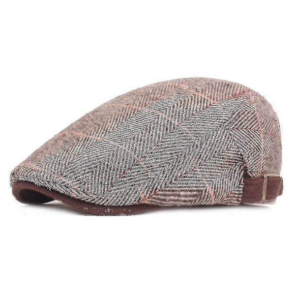 -beret Efterår Vinter Sildebensben Flat Cap Uld Hat Mænd Kvinder
