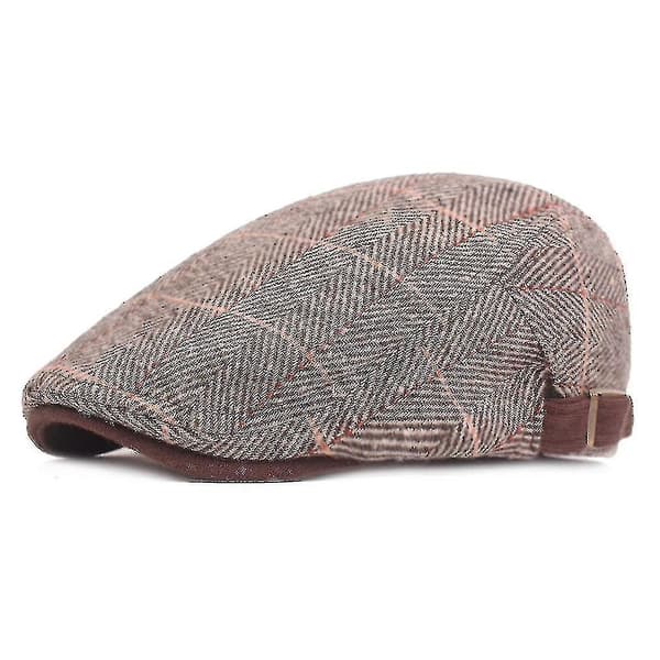 -beret Høst Vinter Sildebein Flat Cap Ull Hat Menn Kvinner