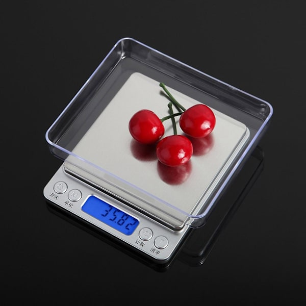 Digital matskala vikt gram & oz köksskala för matlagning bakning rostfritt (500g 0,01g)