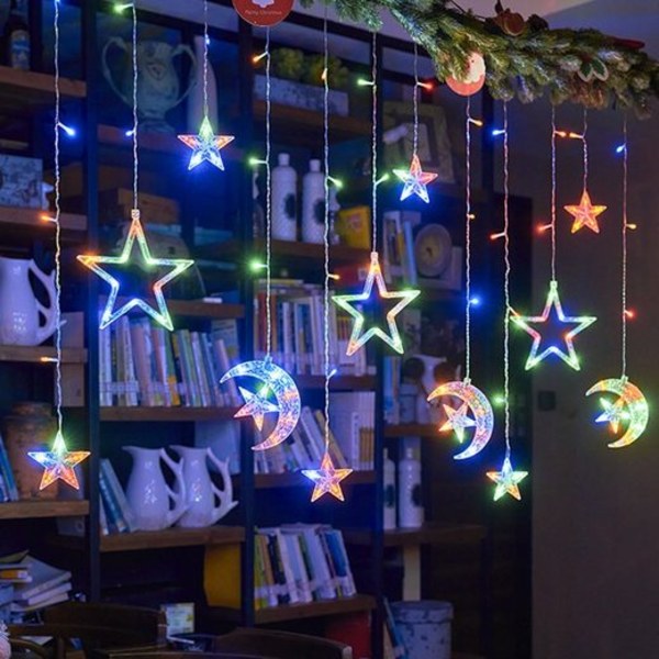 Xingyue Vorhang-Lichter, Weihnachts-Raumdekoration, LED-Lichter, Outdoor-Camping-Atmosphäre, blinkende Lichter (Stil 1)