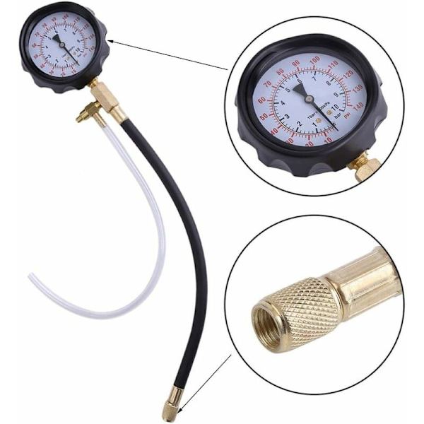 Bränsleinsprutningspump Trycktest Kit 0-140 PSI Bensin Injektor Mätare Bensin Bil Lastbil För Schrader Ventil MA03