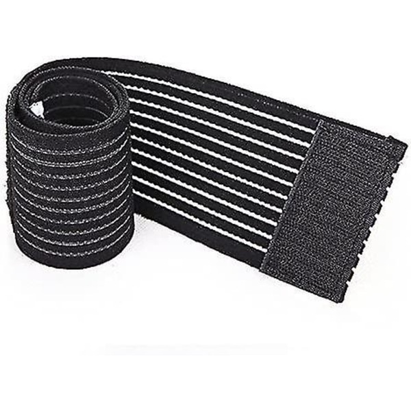 Elastisk handledskompressionsbandageomslag Vad Kalv Knä Stödbandage för Sport (1 set med 2 stycken Svart)