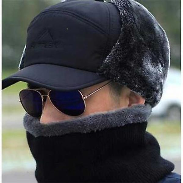 Yksinkertainen tekoturkislakki Hat Visor Tuulenpitävä Suksipeite Miehet