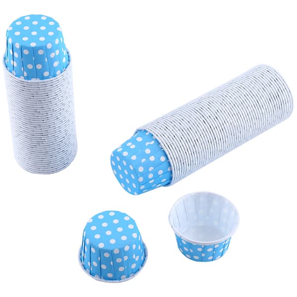 100 st Papperskakor Cupcake Liner Case Wrapper Muffin Bakkoppar för Fest Bröllop Blå