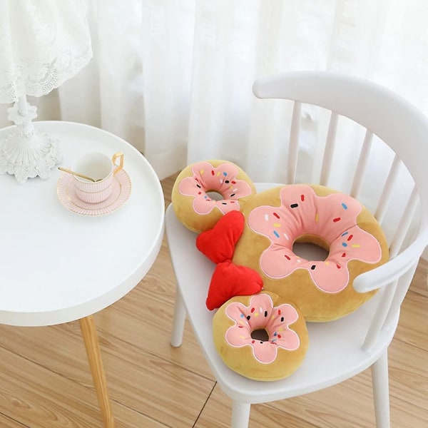 Jordbær Donut Plys Pude Fyldt Office Kaffestol Pude Duftende Fake Donuts