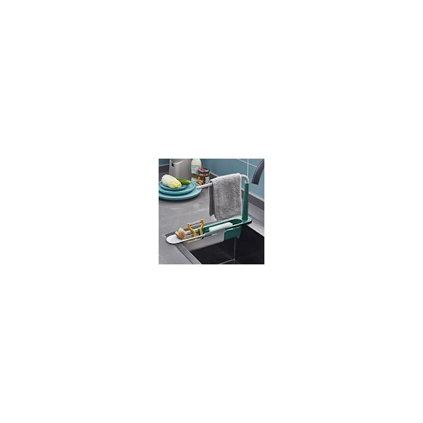 Kökssvask Retractable Drain Rack Drain Basket Cloth Plastic Finish Retractable Drain Rack Retractable Drain Rack Diskmaskin Drain Grön