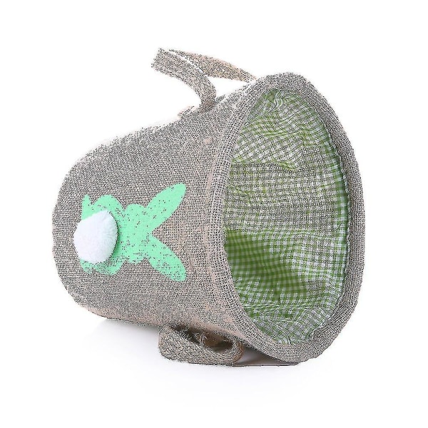 Påskäggkorg för barn Bunny Burlap Bag för att bära ägg Godis och presenter (kaningrön)