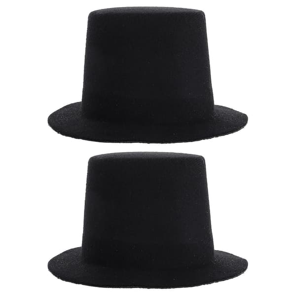 2 st DIY Topphattar Svart Topphattar Dockor Topphattar För DIY Hantverk Mini Docka Snögubbe