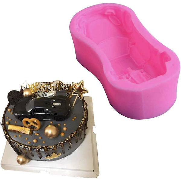 WonDerfulC 3D Fondant Sportsvogn Silikone Kageform, Racing Form Chokolade
