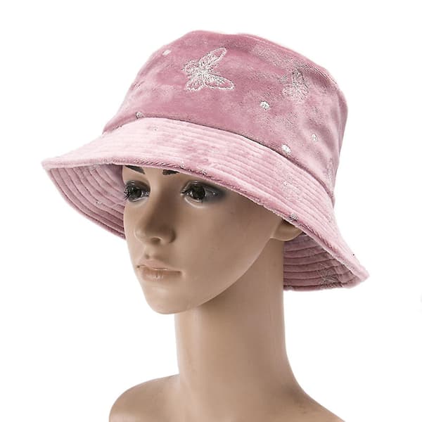 Dame Mode Spand Spand Hat Sommerfugl Floppy Fishman Hat Bred Strand Cap