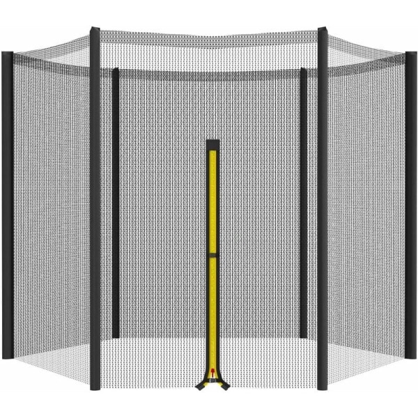 Ersättningsskyddsnät för studsmatta, ?? 305 cm trampolin skyddsnät med dragkedja, skyddsnät med 6 raka stolpar