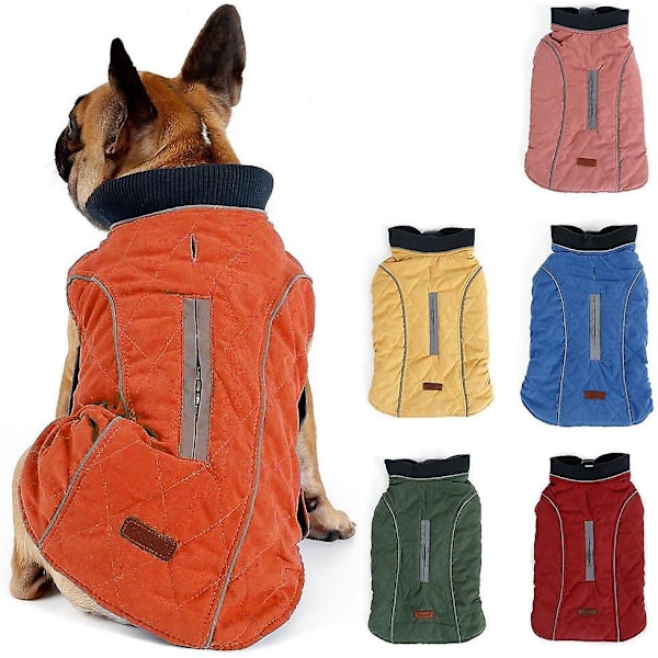 Reflekterande hundjacka, hundkappa varm tjock dunväst liten hundjacka med fleece, XS