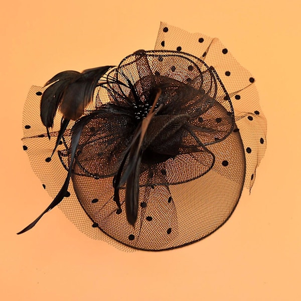 Mesh Blomster Hovedbeklædning Cocktail Fascinators Hatte Hovedbeklædning Fjer Hårklemme