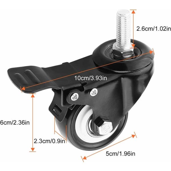 2 Broms Pivot Heavy Duty Gummi Pivot 4 Pack Svart