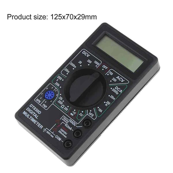 Universal Digital Multimeter Automatisk Spænding Lcd Display Digital Multimeter Til Testfrekvens（Sort）