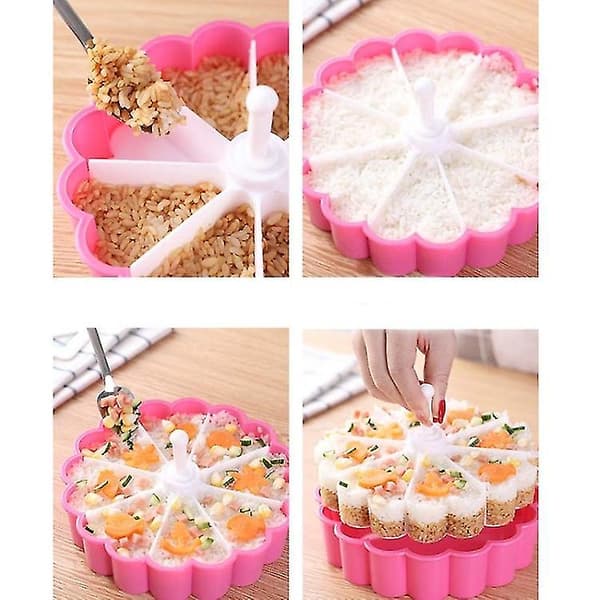 2 stk kakeform sushiformsett kreativ hjerteformet sushiform stekt gelé puddingkopp tusenlags risballform