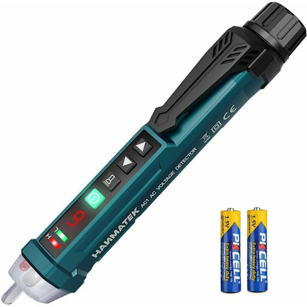 Beröringsfri spänningstestare, HANMATEK AC1 Justerbar känslighet/LCD-display/LED-ficklampa/Dubbelområde 12V/48V-1000V