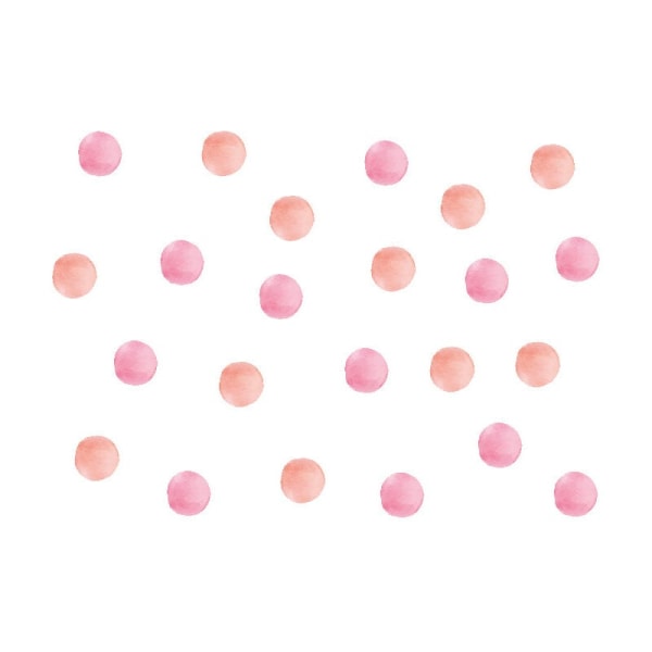 Dekorativa klistermärken, 60 akvarellklistermärken med rosa prickar Barnrum Barnrumsarrangemang Presentväggklistermärken