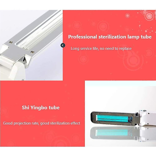 UV-desinfektionslampa, hopfällbar UV-lampa, bakteriedödande lampor, batteridriven 3W handhållen UV-lampa för C