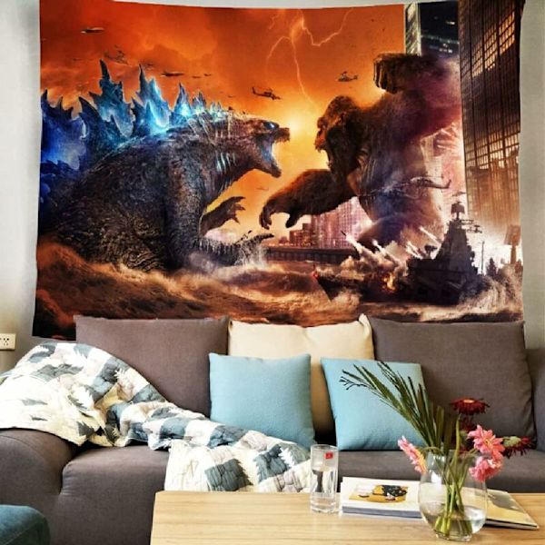 Monster-väggbonad, temafestdekorationer, födelsedagspresenter, väggdekoration, tygbonad, 130 x 150 cm