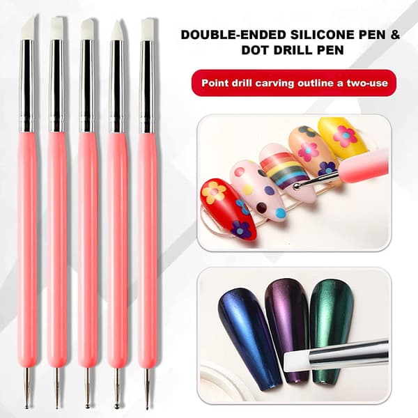 Nagelkonstborste, Rhinestone Dot Pen Nagelkonst Dot Tool