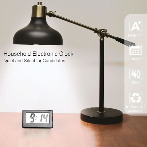 Skrivbordsur, liten elektronisk klocka, batteridrivna digitala klockor, LED-display, mini tyst