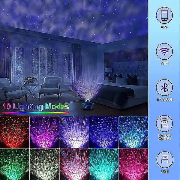 Stjärnklar Himmel Projektor, Galaxy LED Nattlampa, Bluetooth Timer för Sovrum Jul Barnrum