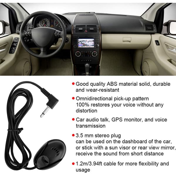 Mini 3,5 mm extern mikrofon för bilstereo GPS Bluetooth radio DVD