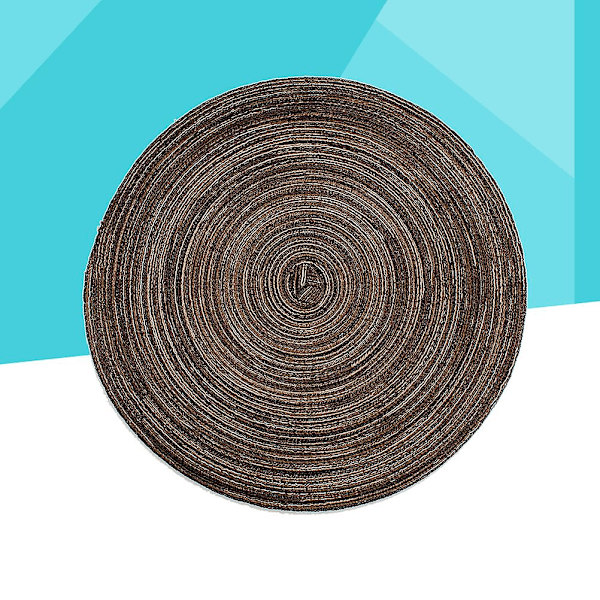 35 cm runde plassmatter, vevde bordmatter, sklisikre, varmebestandige plassmatter (kaffe)（35,00X35,00X0,10CM，kaffe）