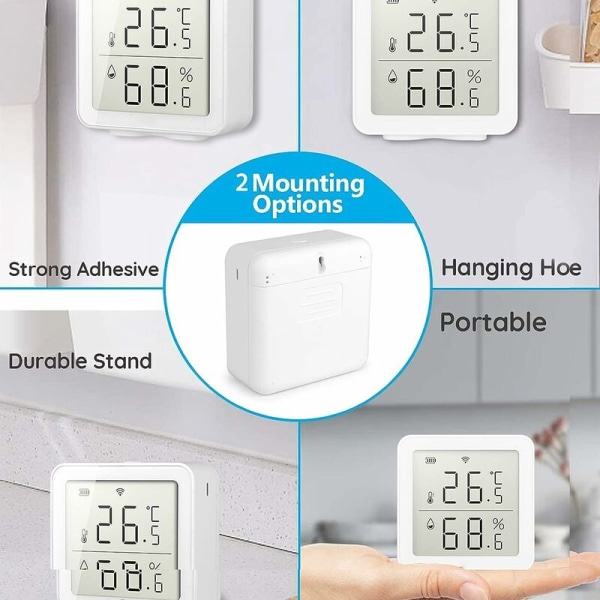 Trådlös WiFi-temperatursensor, digital LCD-hygrometertermometer, smart temperatur- och fuktighetssensor