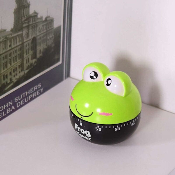 Kök Timer Plast Mekanisk Tid Verktyg Söta Cartoon Djur Groda Form Hushåll Matlagning Tillbehör (Grön)