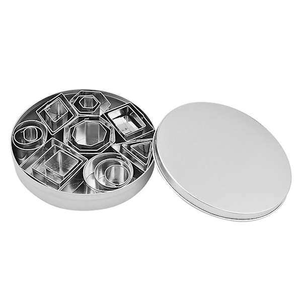 Set med 24 kjeksformer i rustfritt stål, DIY-kjeksformer med geometrisk mønster
