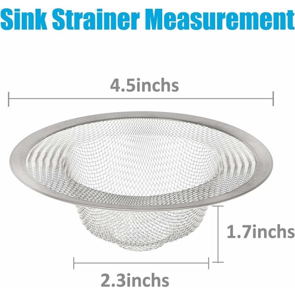 2 st diskhossil i rostfritt stål, finmaskigt avloppssil i metall för kök